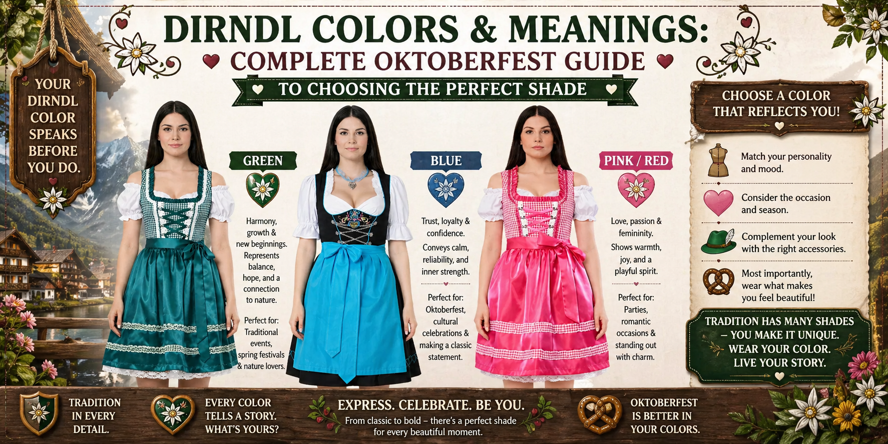Dirndl Colors Meanings Oktoberfest Guide – Royal Lederhosen