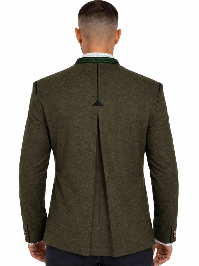 Mens Bavarian Lederhosen with Green Trachten Jacket