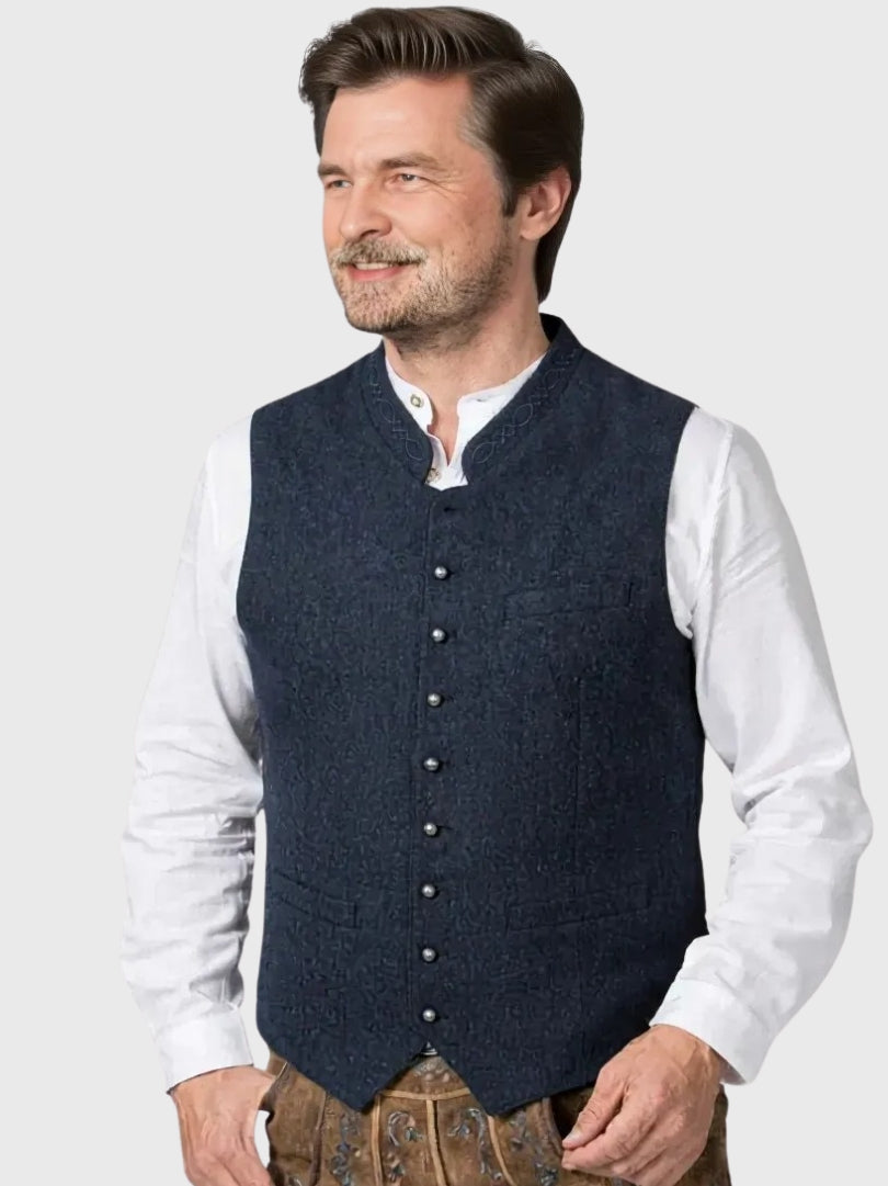 Authentic Blue Wool Bavarian Waistcoat