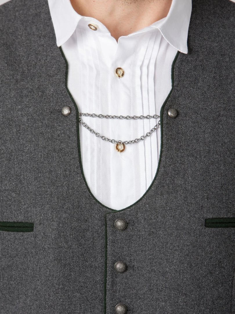 Authentic Grey Trachten Waistcoat for Oktoberfest