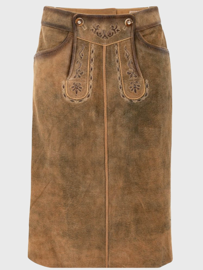 Womens Embroidered Bavarian Leather Skirt – Royal Lederhosen