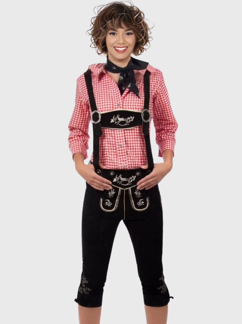 Black Bavarian Bundhosen with Suspenders