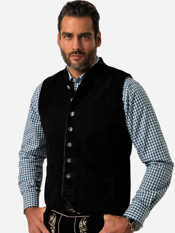 Black Bavarian Suede Trachten Vest