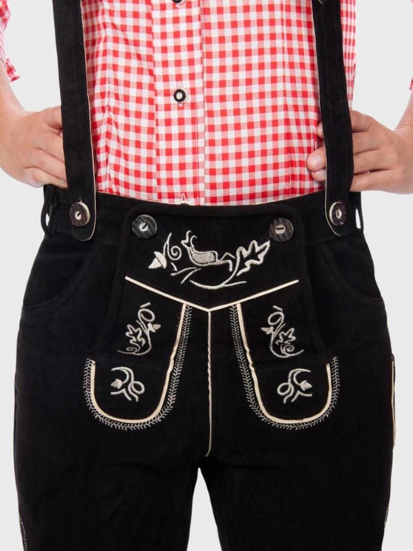 Black Bavarian Bundhosen with Suspenders