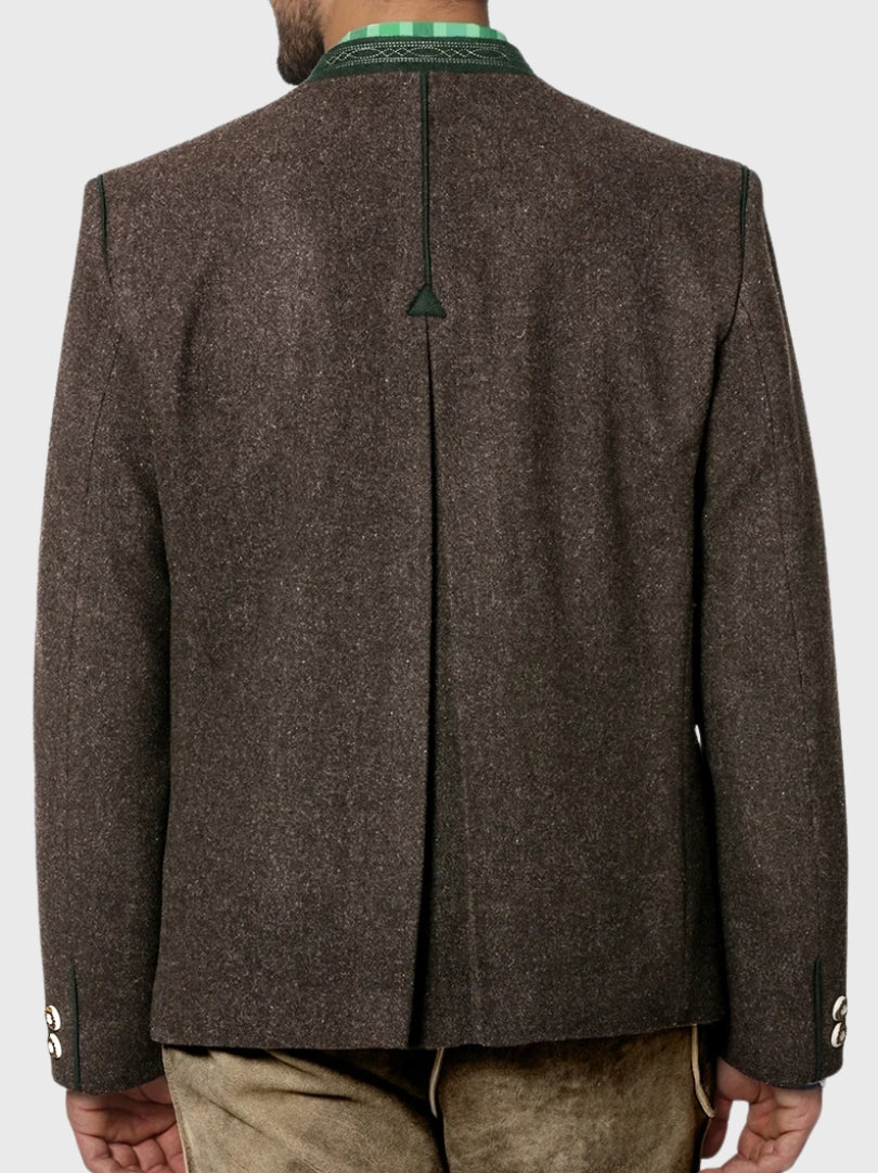 Brown Bavarian Jacket with Forest Green Accents