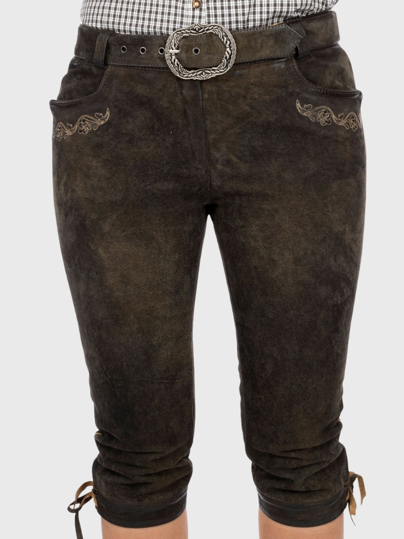 Ladies Dark Brown Trachten Bundhosen Pants