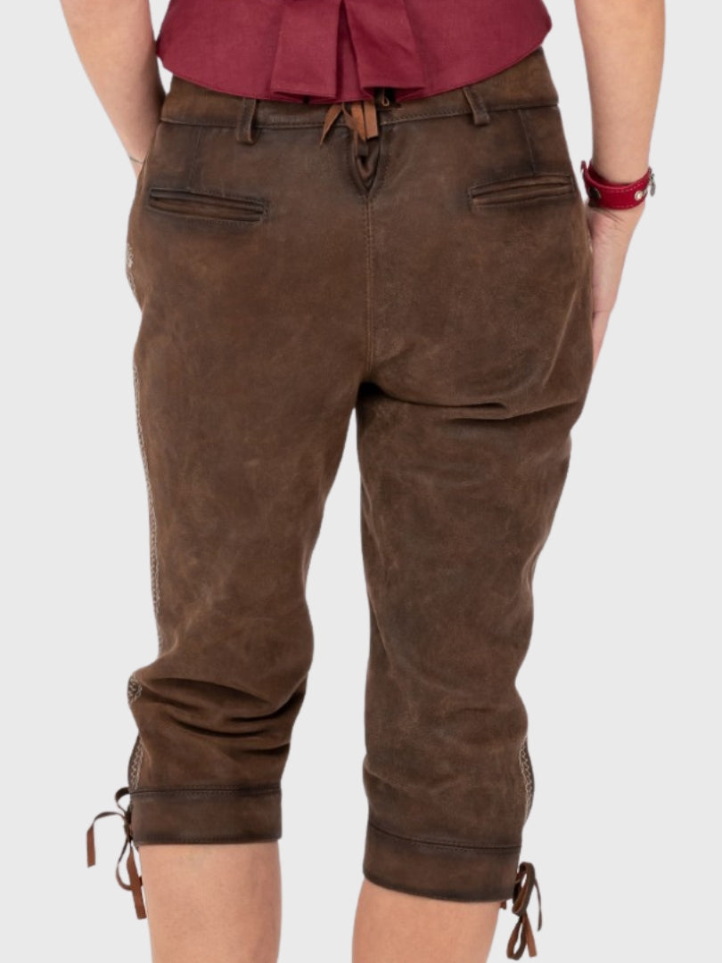 Brown Leather Trachten Bundhosen