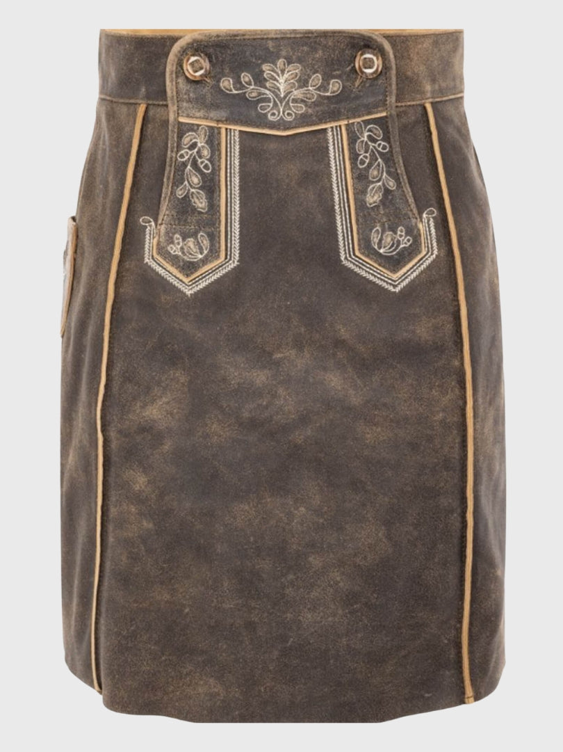 Bavarian Trachten Leather Skirt for Women