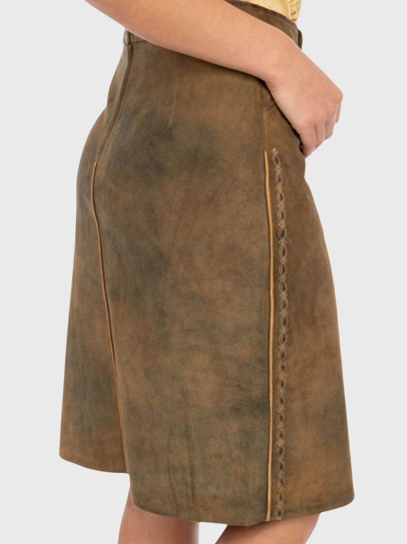Brown Suede Trachten Skirt