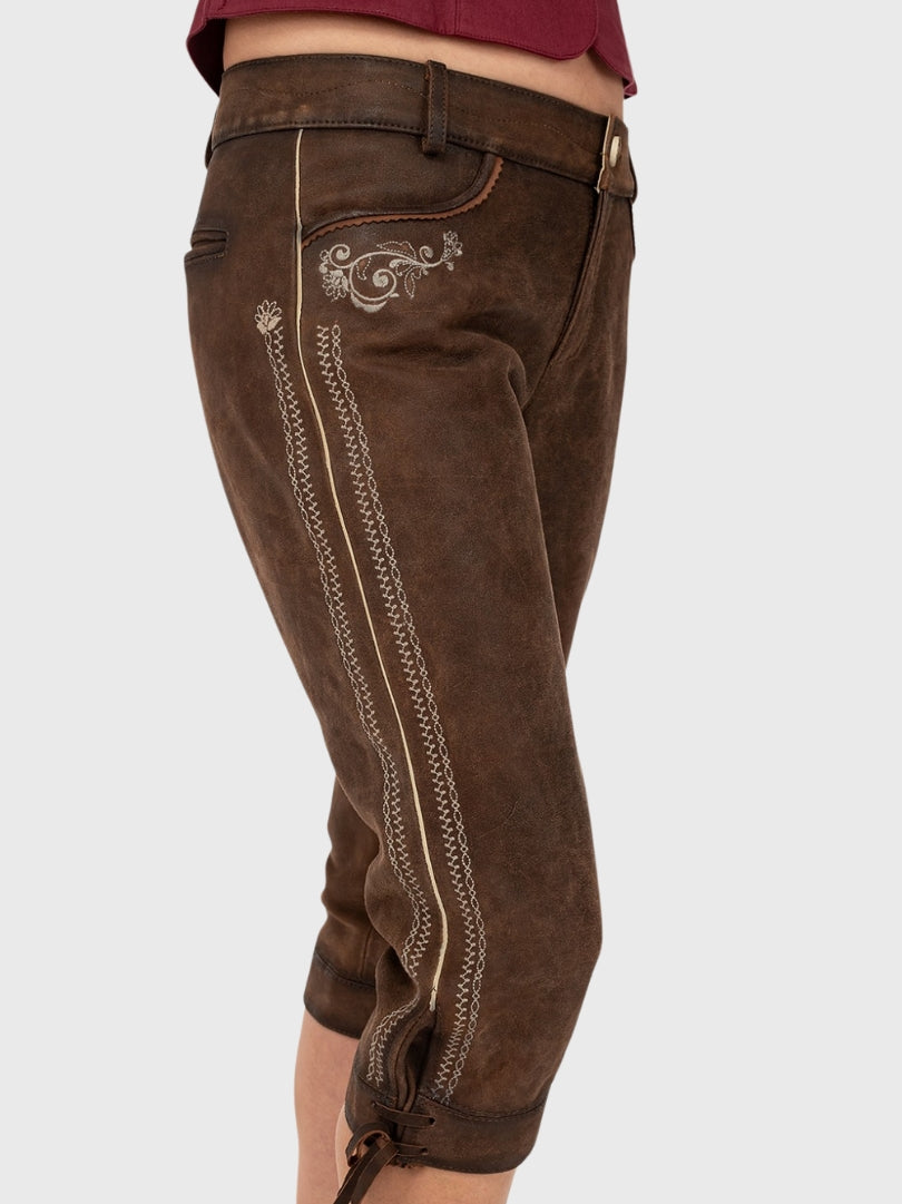 Brown Trachten Bundhosen Leather Pants