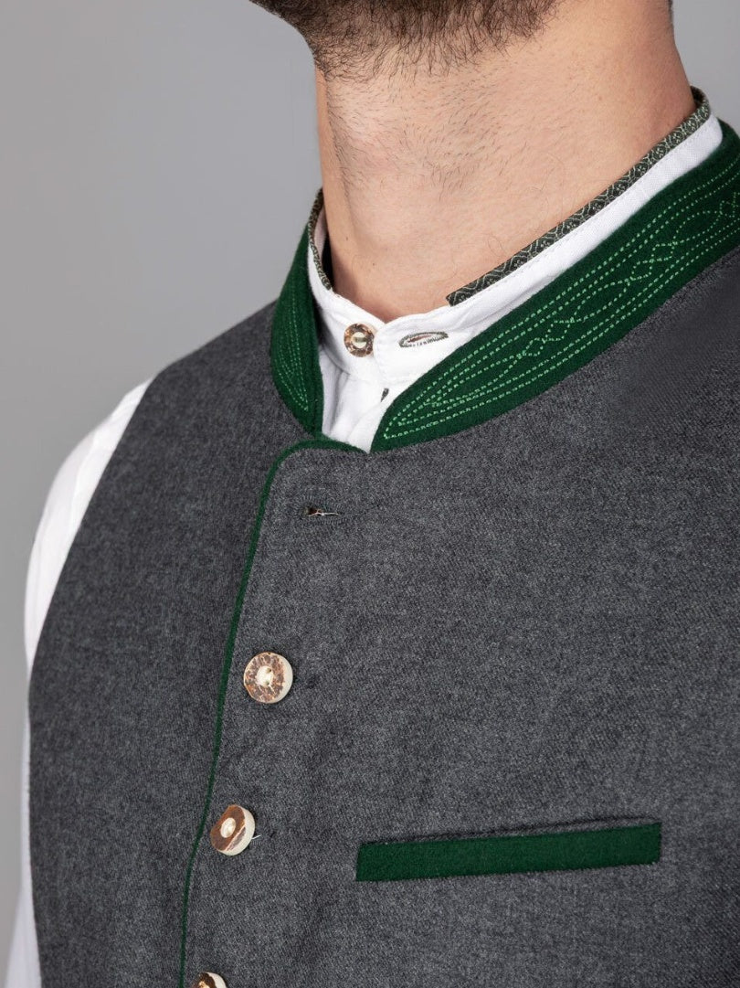 Charcoal Grey Bavarian Wool Vest