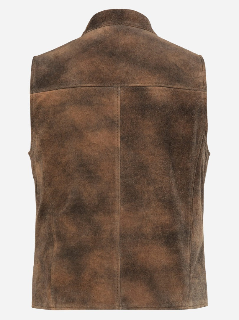 Classic Brown Suede Oktoberfest Trachten Vest