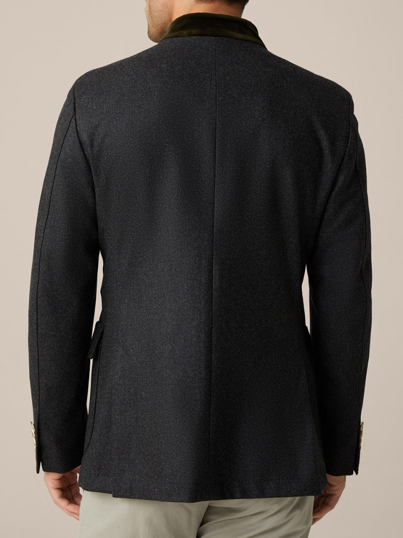Classic Charcoal Bavarian Wool Jacket for Men