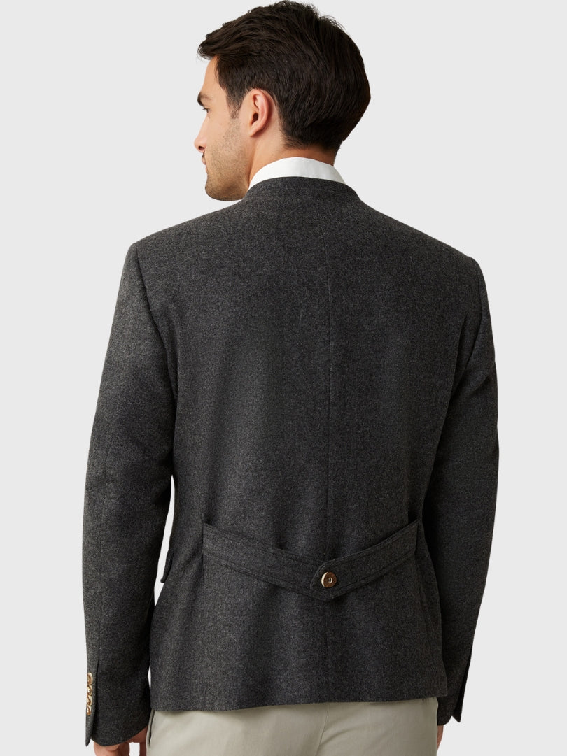 Classic Charcoal Wool German Jacket