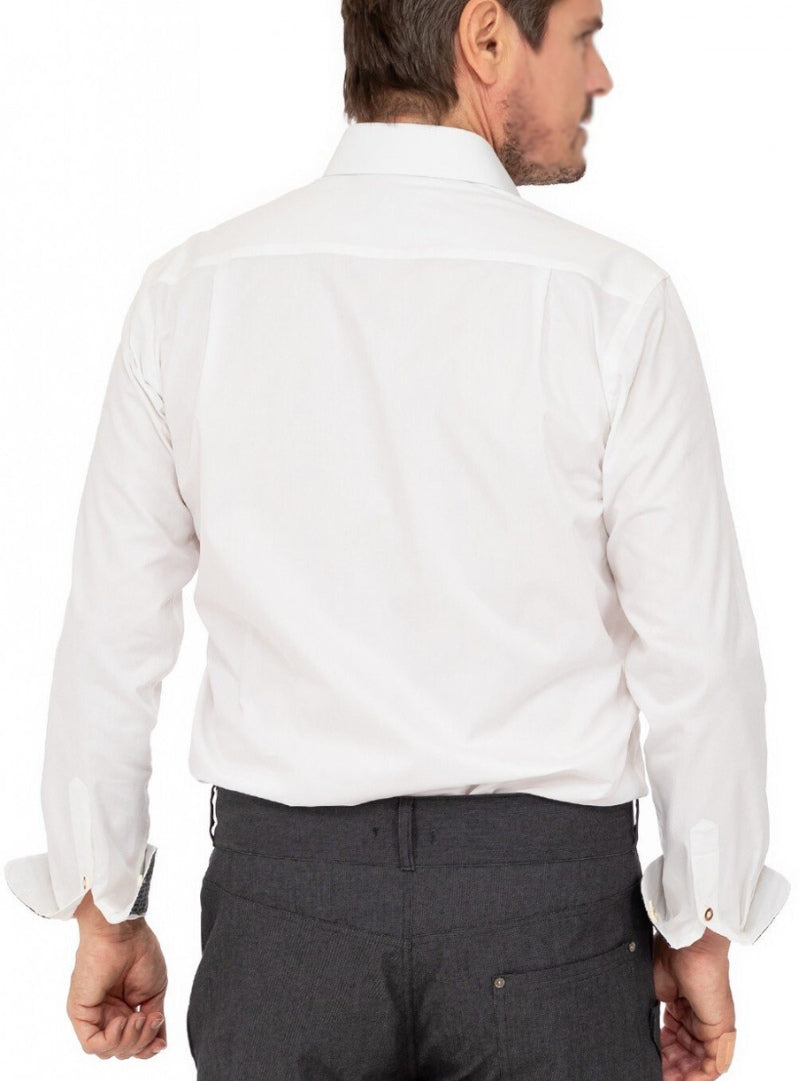 Classic White Bavarian Dress Shirt for Oktoberfest