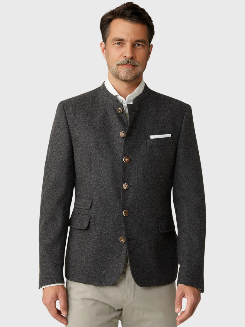 Dark Grey Traditional Trachten Jacket