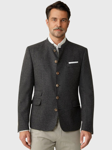 Dark Grey Traditional Trachten Jacket
