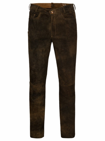 German Oktoberfest Suede Lederhosen Trousers made in suede leather.