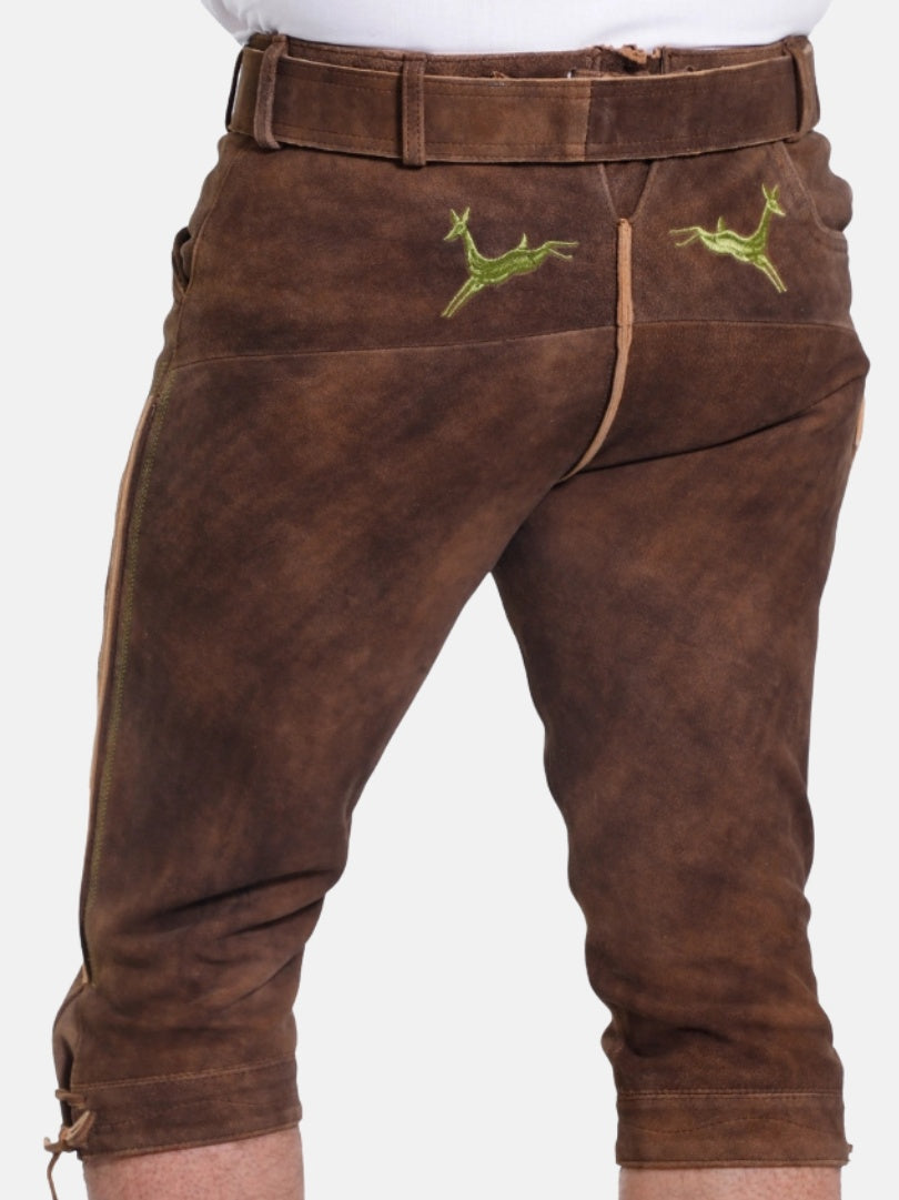 Handcrafted Brown Suede Bundhosen for Oktoberfest