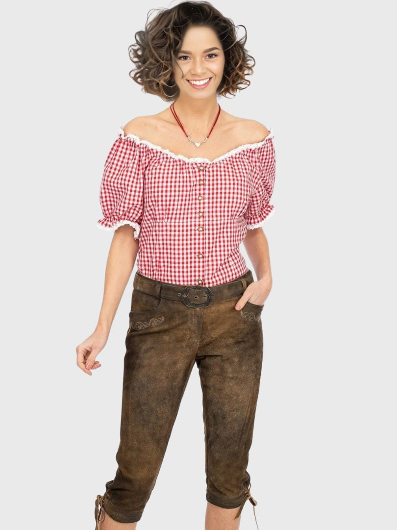 Ladies Brown Trachten Bundhosen Pants