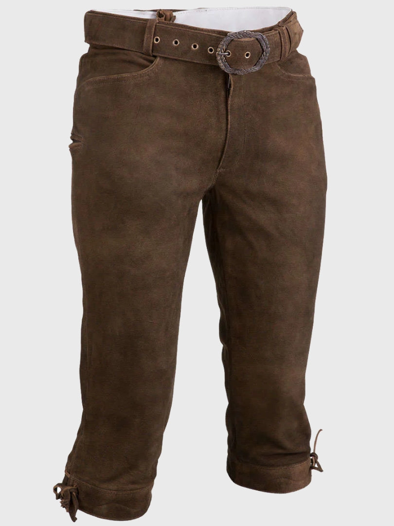 Men’s Classic Brown Leather Bundhosen