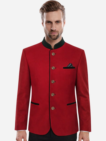 Premium Mens Red Wool Oktoberfest Bavarian Jacket