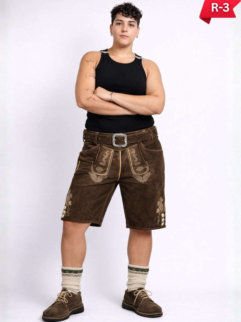 men wearing plus size lederhosen traditional bavarian shorts