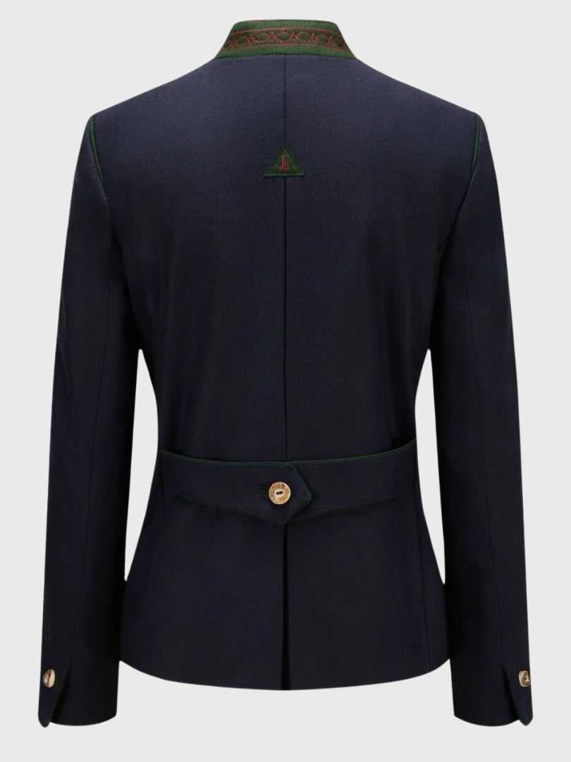Navy Stand Collar Blazer