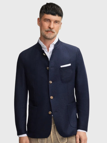 Navy Wool Bavarian Jacket for Men