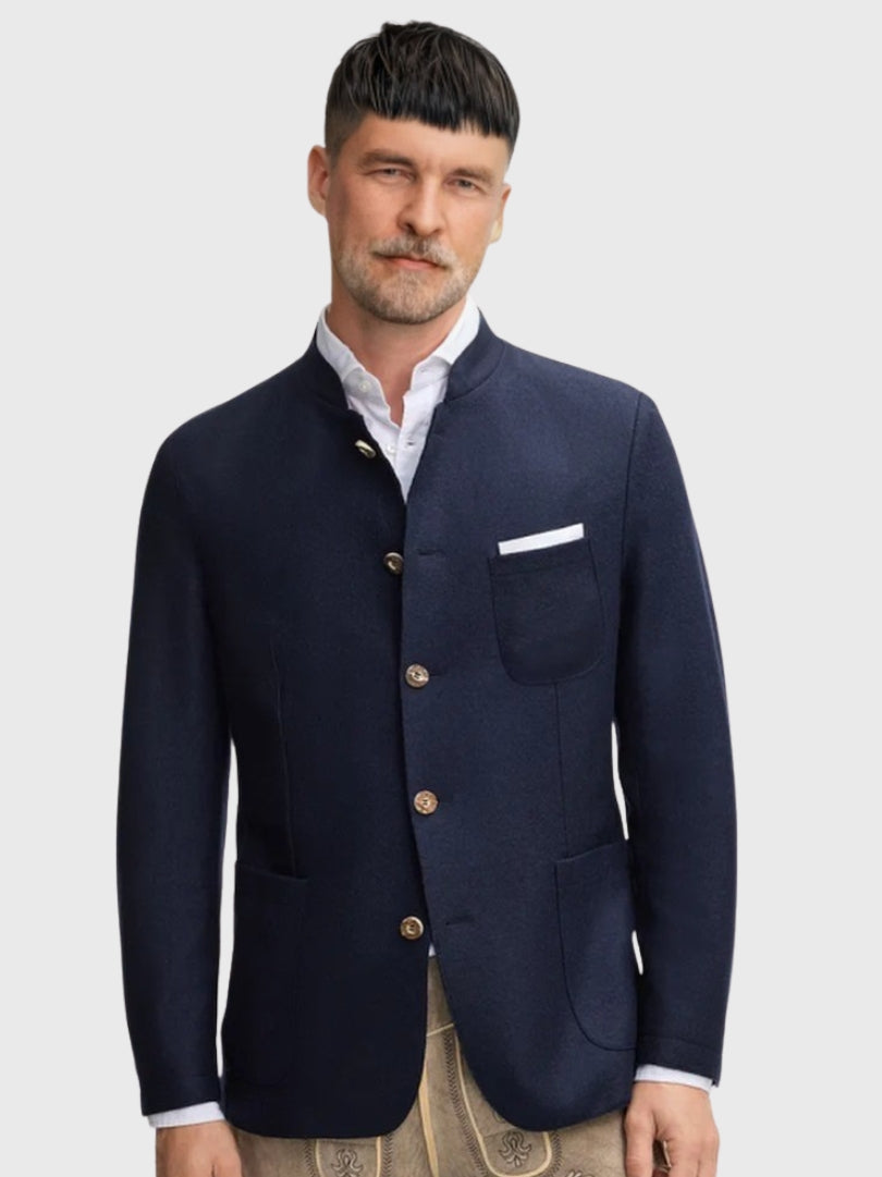 Navy Wool Bavarian Jacket for Men