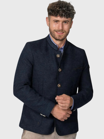 Navy Wool Bavarian Trachten Jacket for Men