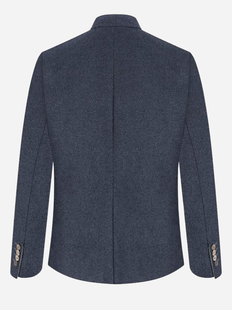 Back View of Men’s Bavarian Trachten Jacket in Grey Wool Fabric