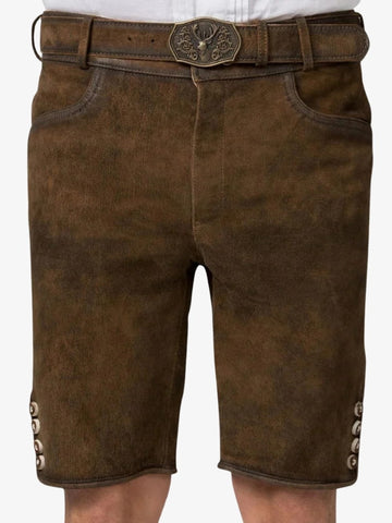 Oktoberfest Brown Plus Size Lederhosen for Men in Premium Suede Leather