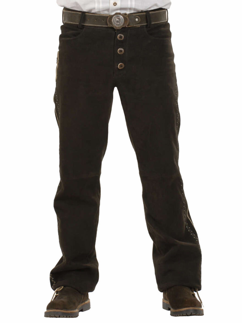 Oktoberfest Leather Pants Black Suede