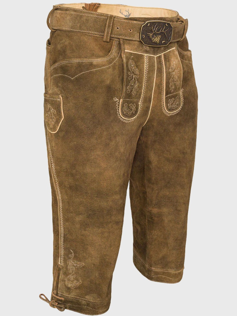 Oktoberfest Light Brown Suede Bundhosen
