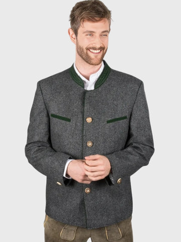 Oktoberfest Trachten Wool Jacket in Grey
