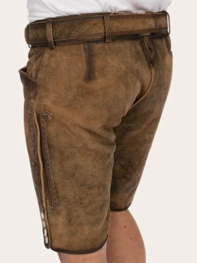 Premium Brown Leather Lederhosen for Oktoberfest