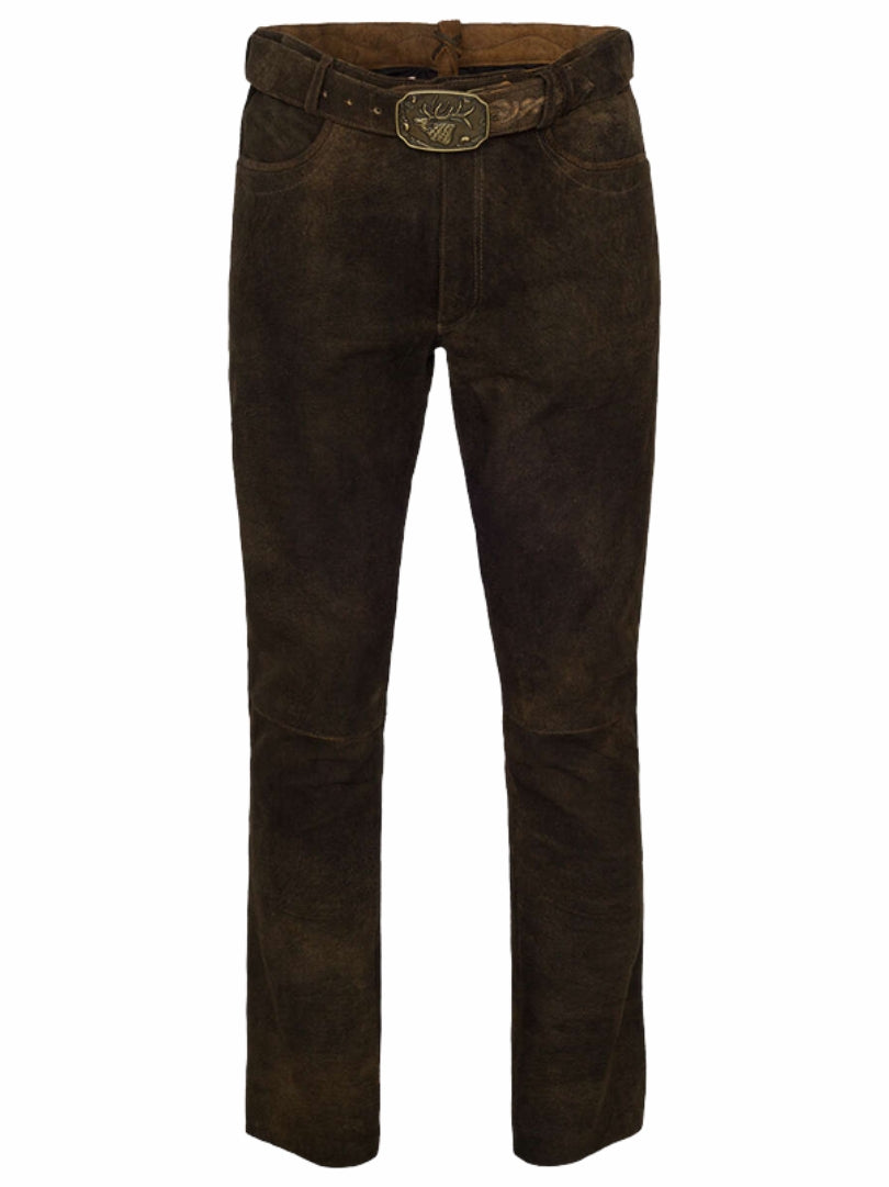 Premium Suede German Pants Dark Brown