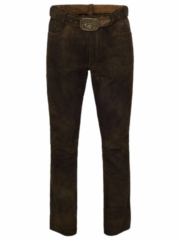 Premium Suede German Pants Dark Brown