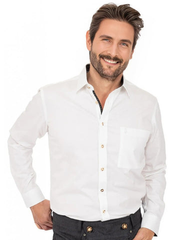 Premium White Bavarian Button Up Shirt