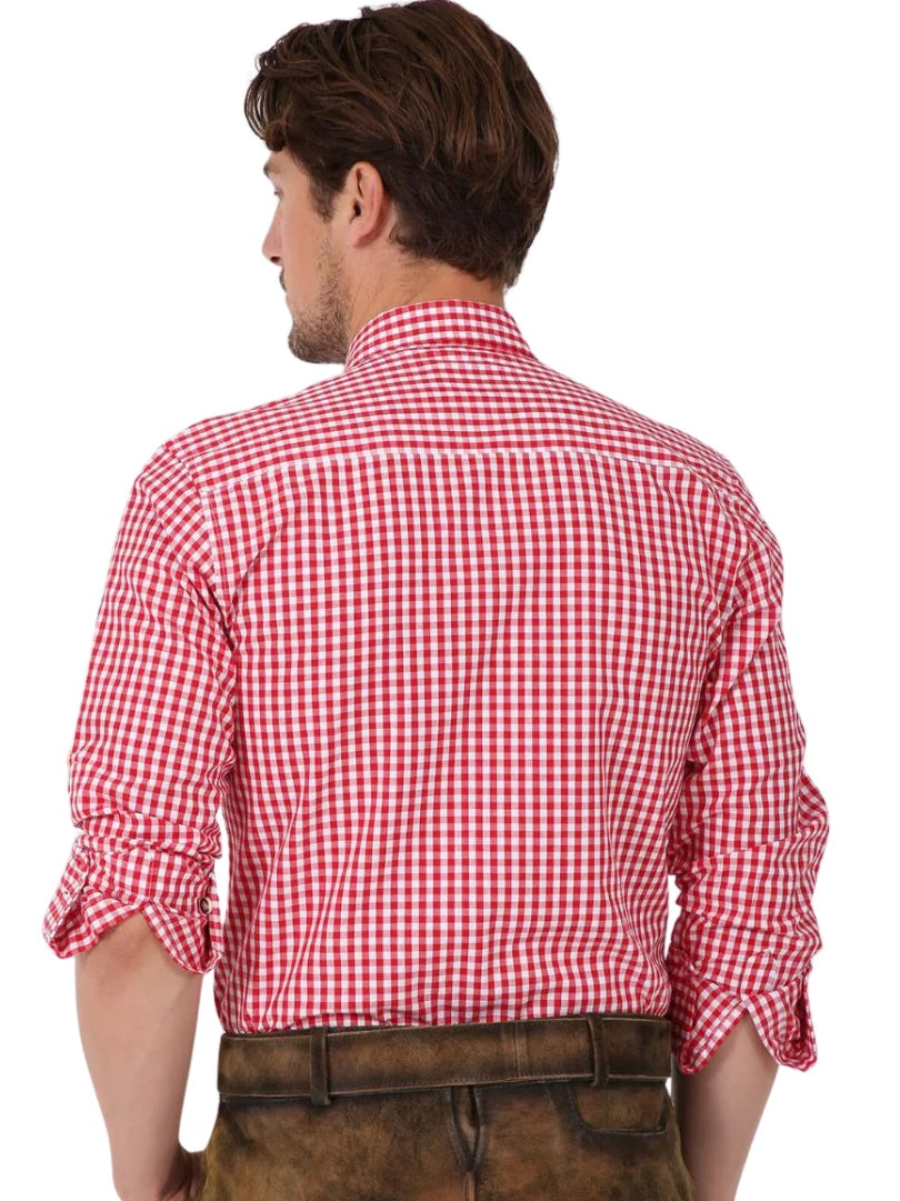 Red Checkered Bavarian Oktoberfest Shirt