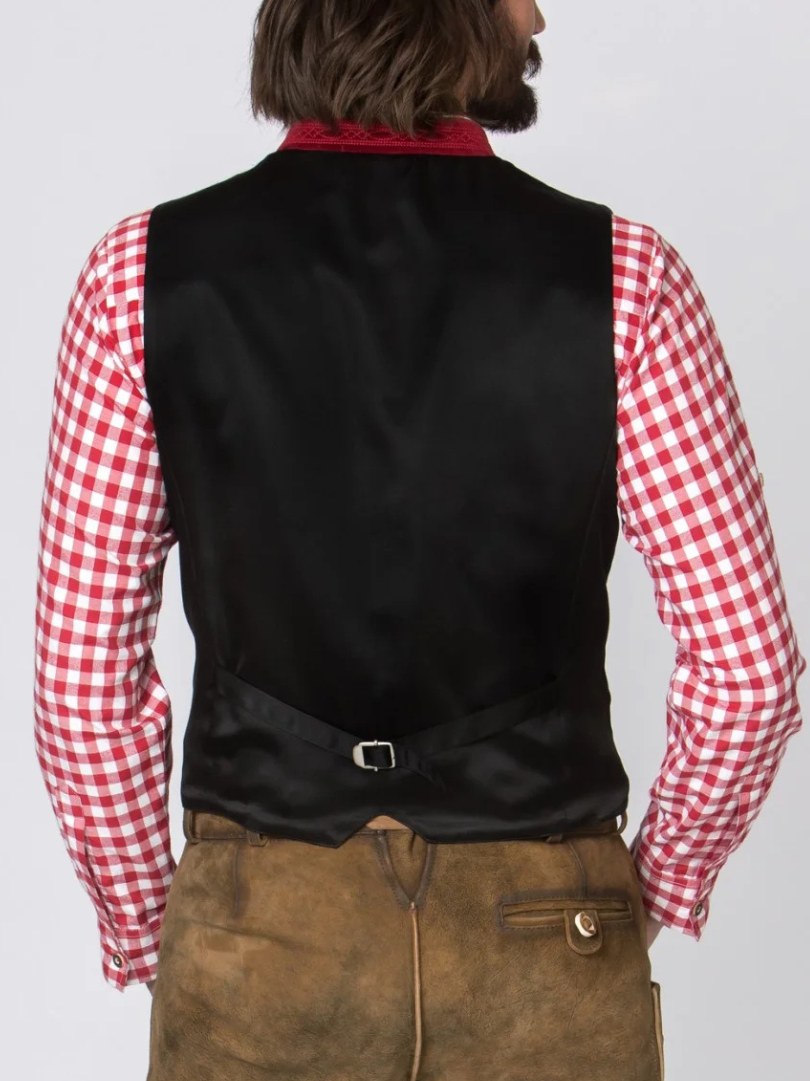 Traditional Red Velvet Oktoberfest Vest