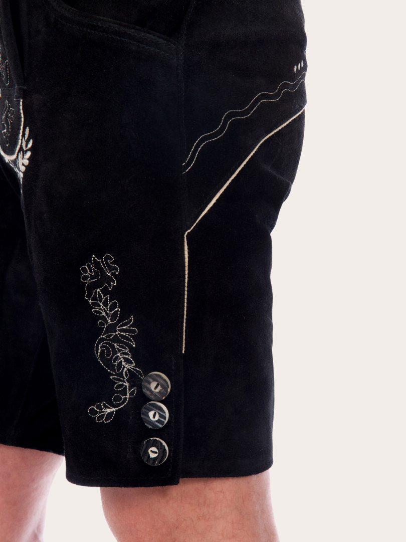 Rustic goat skin lederhosen shorts