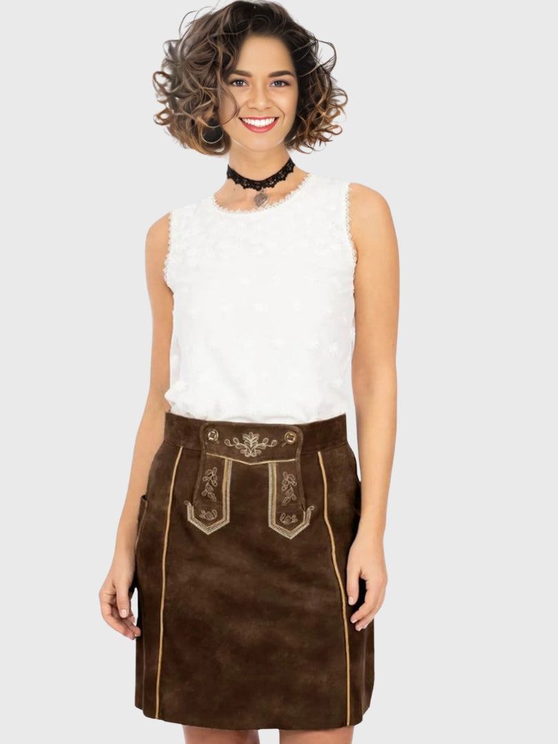 Traditional Bavarian Leather Skirt for Women