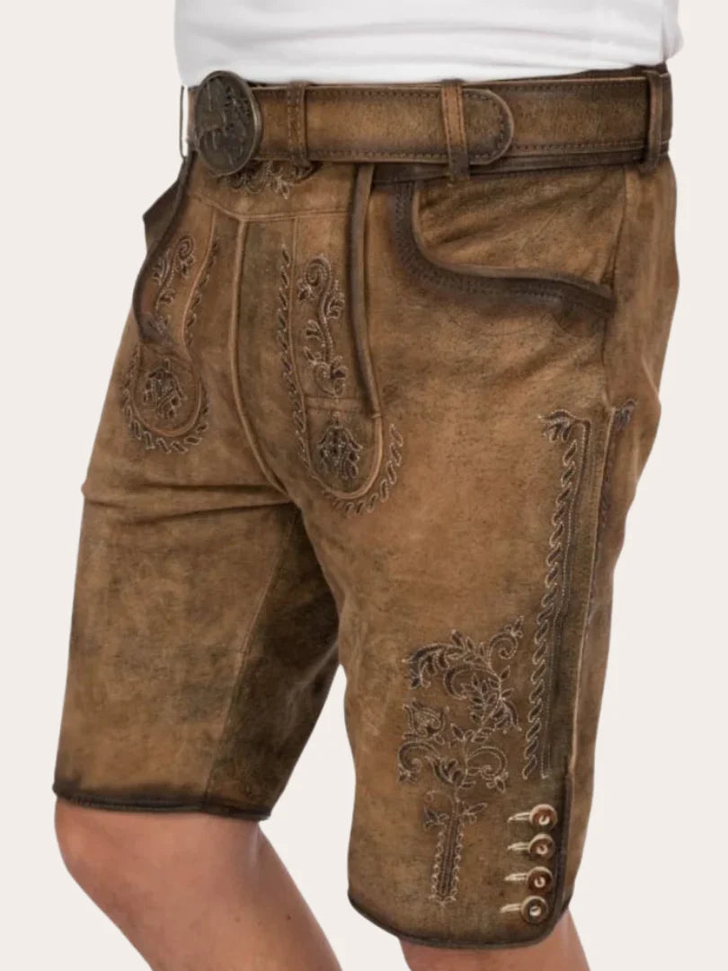 Traditional Bavarian Lederhosen Shorts for Men
