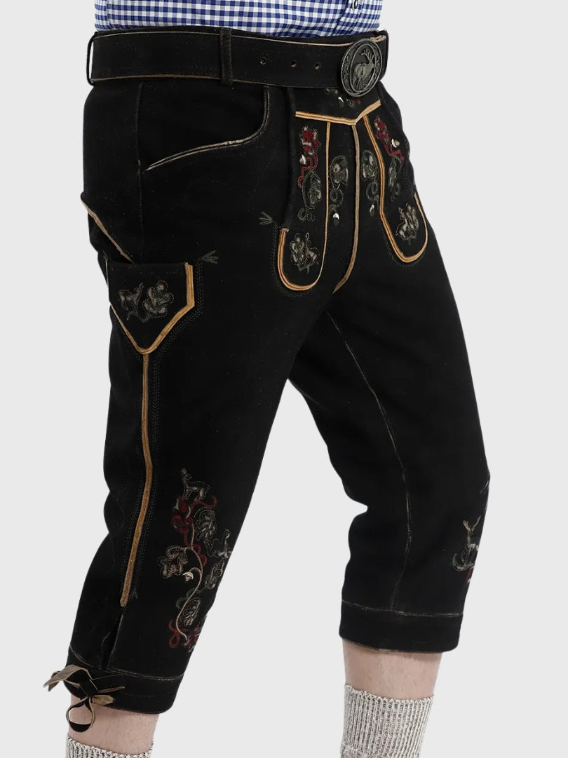 Traditional Black Suede Bundhosen