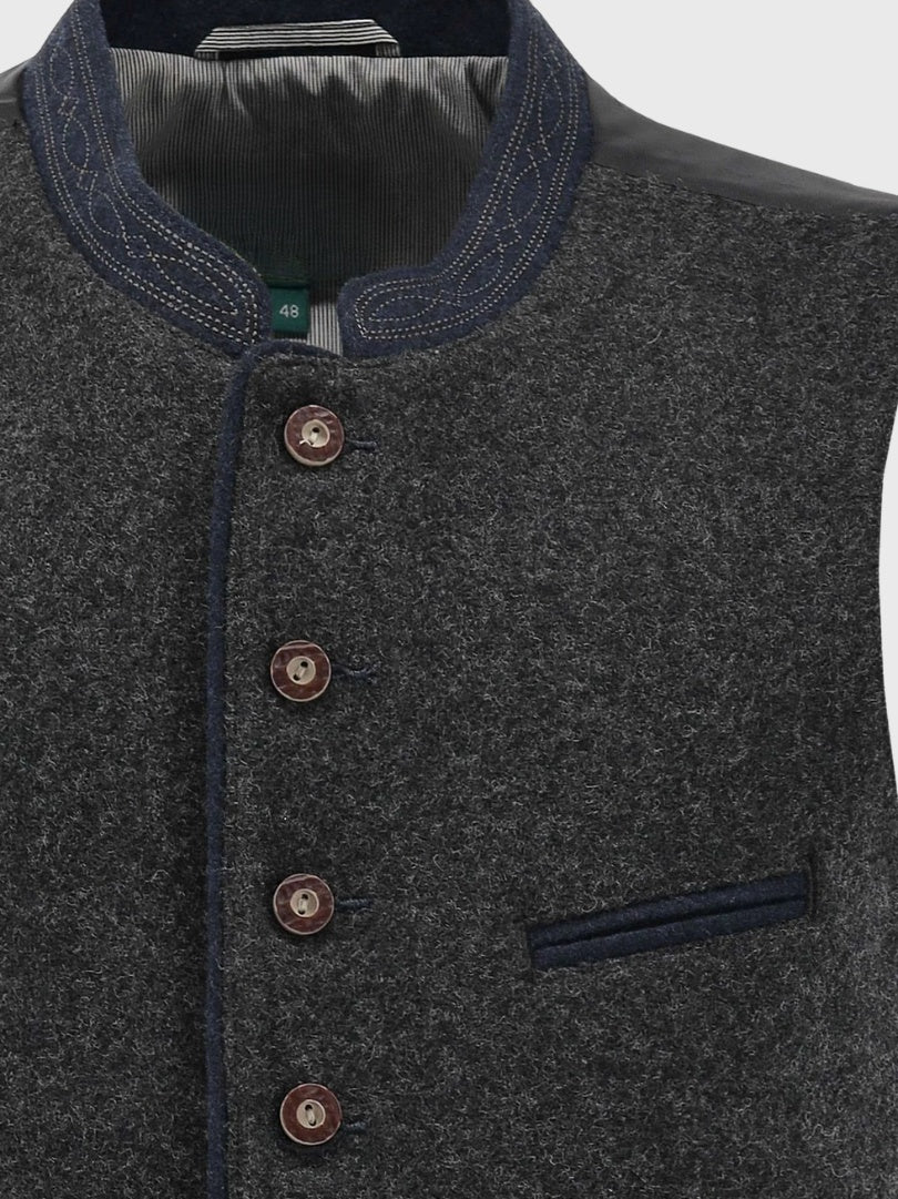 Traditional Dark Grey Trachten Waistcoat