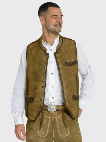Traditional Dark Tan German Oktoberfest Vest
