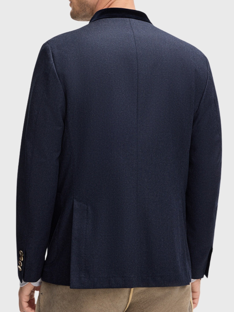 Traditional Navy Bavarian Jacket with Black Trim