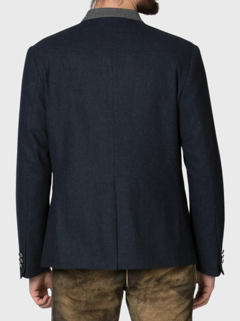 Traditional Navy Trachten Jacket with Grey Accents
